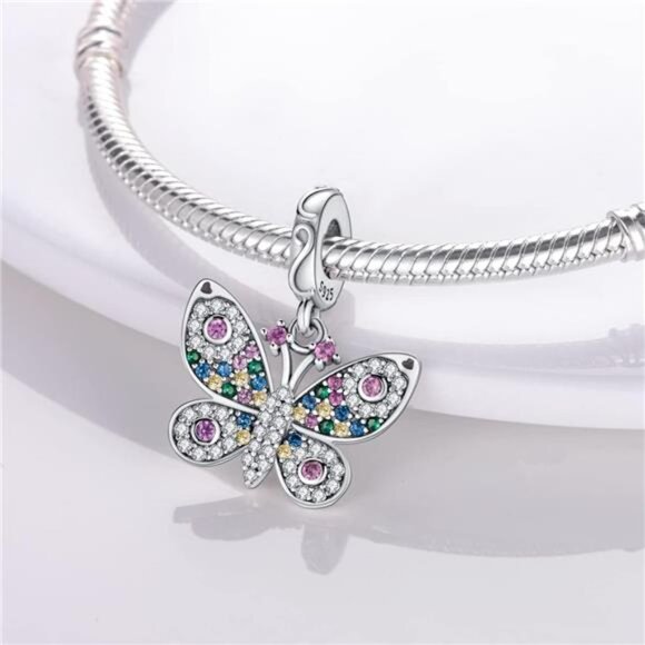 S925 Sterling Silver Charms for Bracelets and Necklaces Airplane Passport - Picture 2 of 6